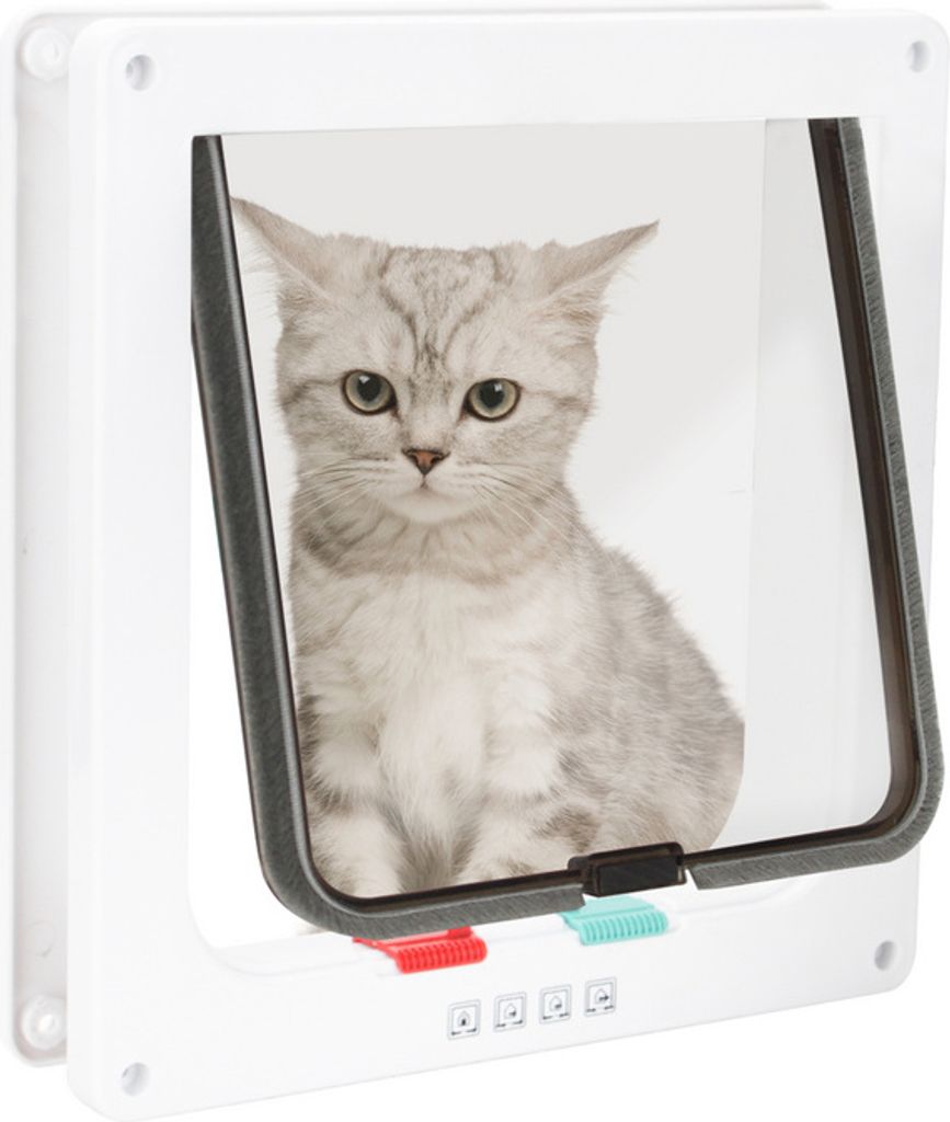 Jiubiaz Katzenklappe Katzenklappen Katzentür 4 Wege Haustiertür für Pet Hundeklappe Haustierklappe