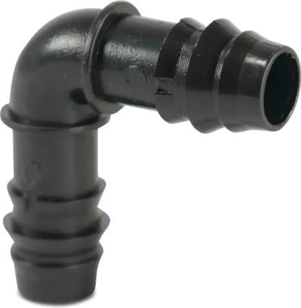POM Coude 90° Noir 20 mm 4 bar - Raccord Cannelé Haute Qualité