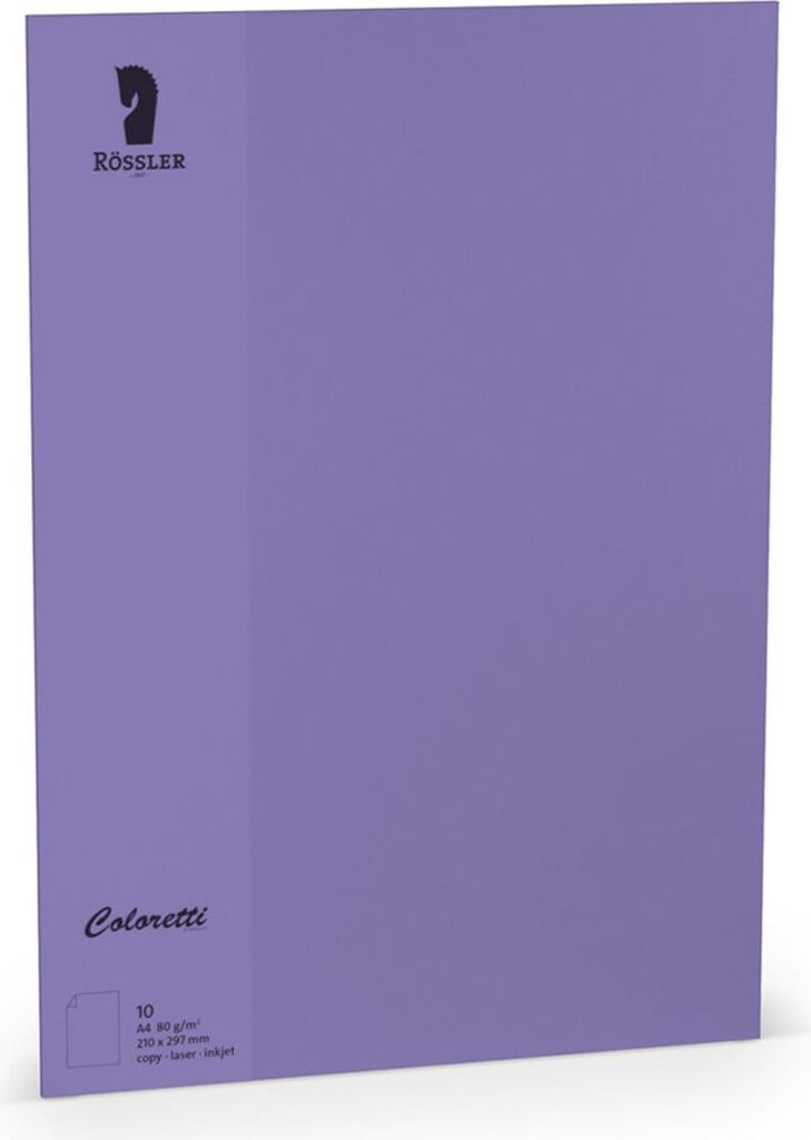 Rössler Papier 220701592 Coloretti Briefbogen - A4, 80g, 10 Blatt, lila