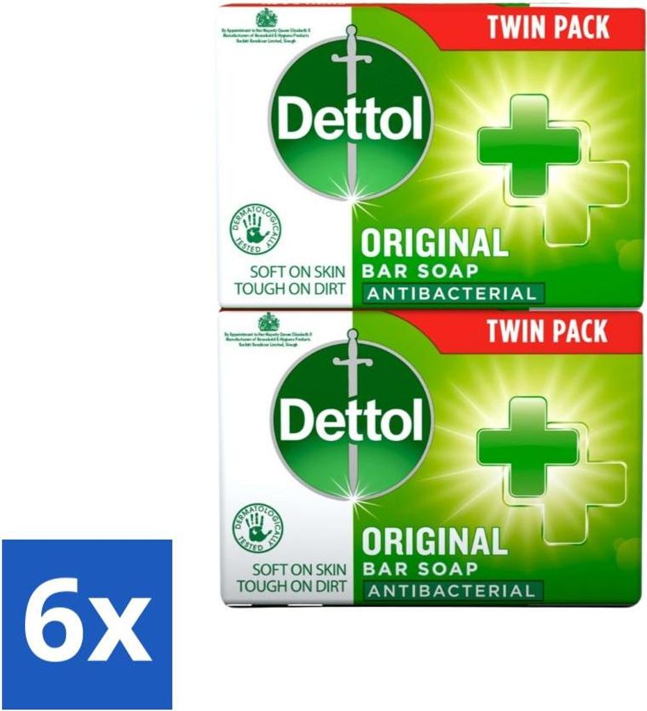 Dettol Seifentabletten - Original - Antibakteriell - 2x 100g Seifentabletten - Vorteilspack - 6 Stücke