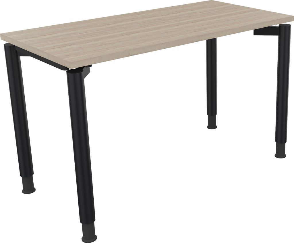 Schreibtisch Vierfuß Rundrohr B1200xT600xH680-820 an/Eiche Natur