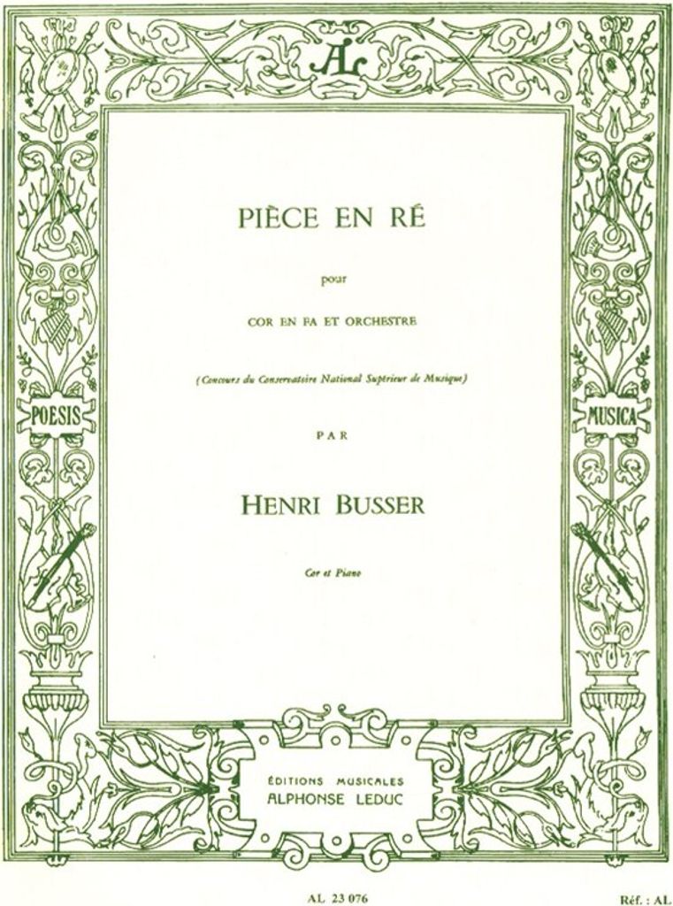 Piece en re op.39 pour cor en fa et orchestre pour cor et piano