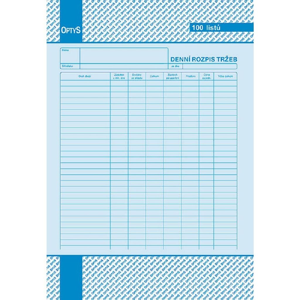 1054 - Tägliche Umsatzaufstellung A4, 100 Blatt