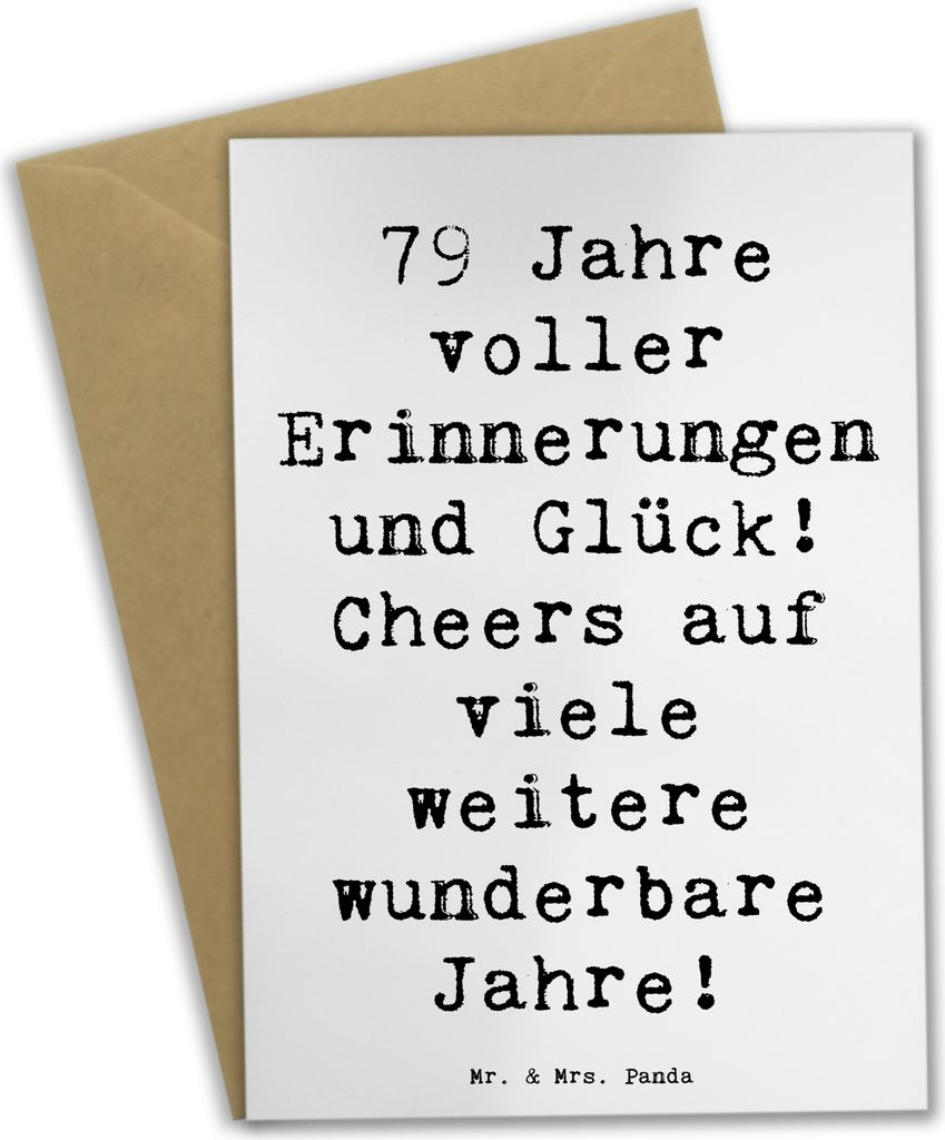 Mr. & Mrs. Panda Glückwunschkarte Spruch 79. Geburtstag Produktbild 