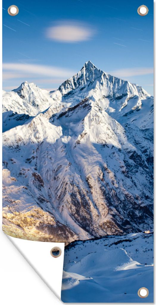 MuchoWow 30x60 cm Outdoor-Poster Gartendeko Sichtschutz Garten Poster für den Garten Schweizer Alpen im Winter