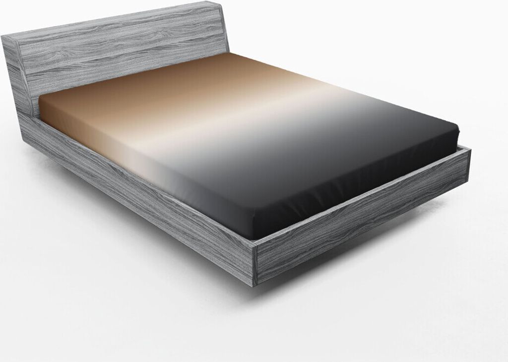 ABAKUHAUS Ombre Spannbetttuch, Brown und grau Muster mit Ombre Effekt abstrakte moderne Kunst inspiriert Anordnung, 90 x 190 cm, Braun Grau