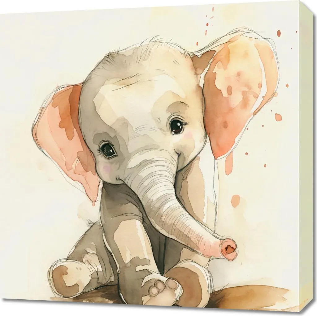 Quadro 60x60 cm Elefante grigio