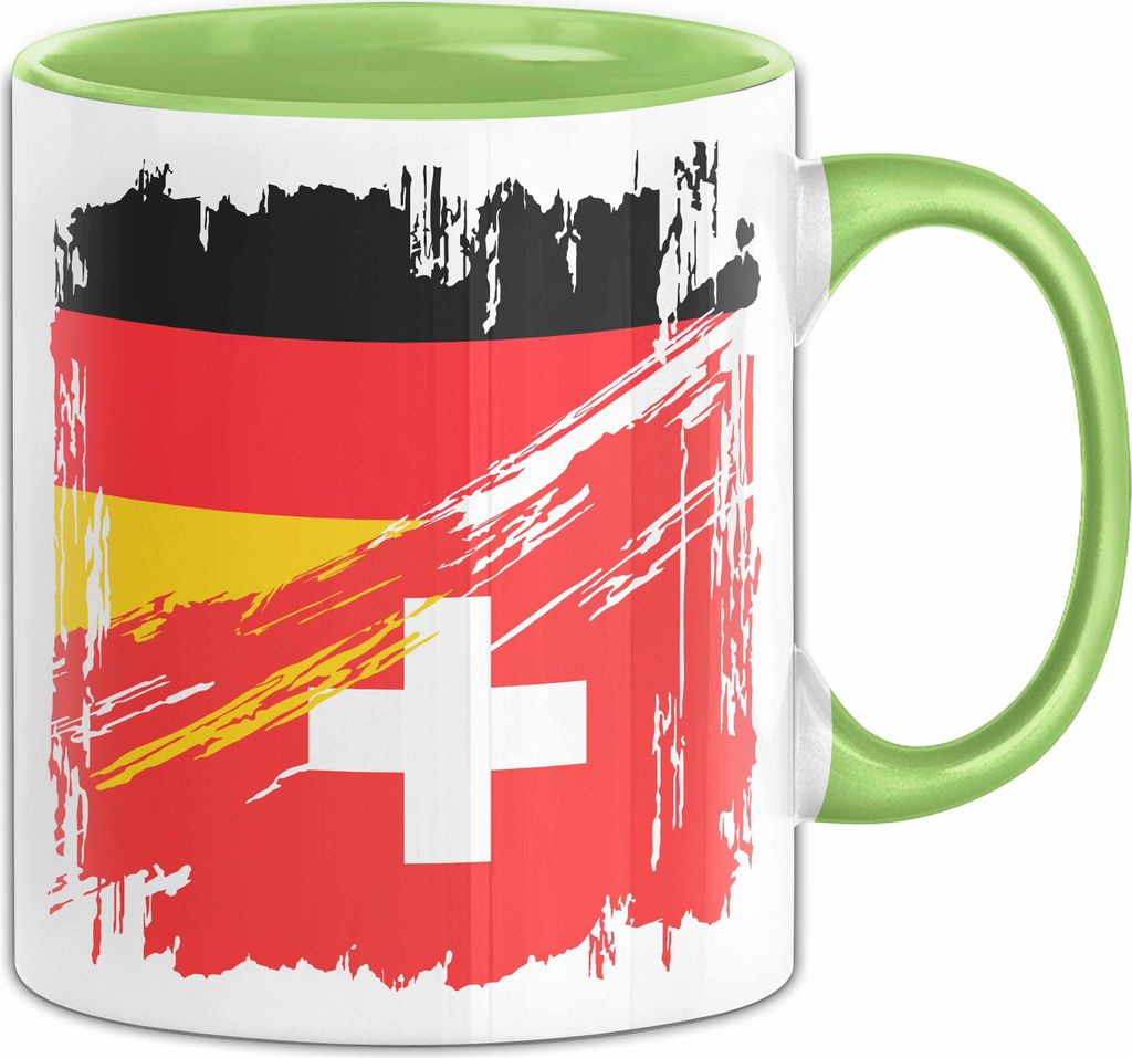 Schweiz Deutschland Flagge Halb Deutscher Halb Schweizer Fußball Germany 2024 Europa Swiss (Grün)