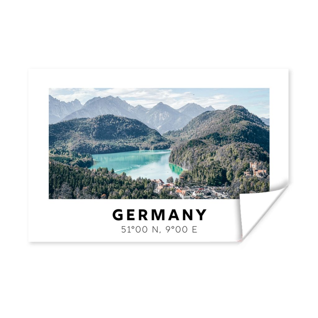 MuchoWow Poster Deutschland - Wasser - Wald 60x40 cm - Schlafzimmerdekoration