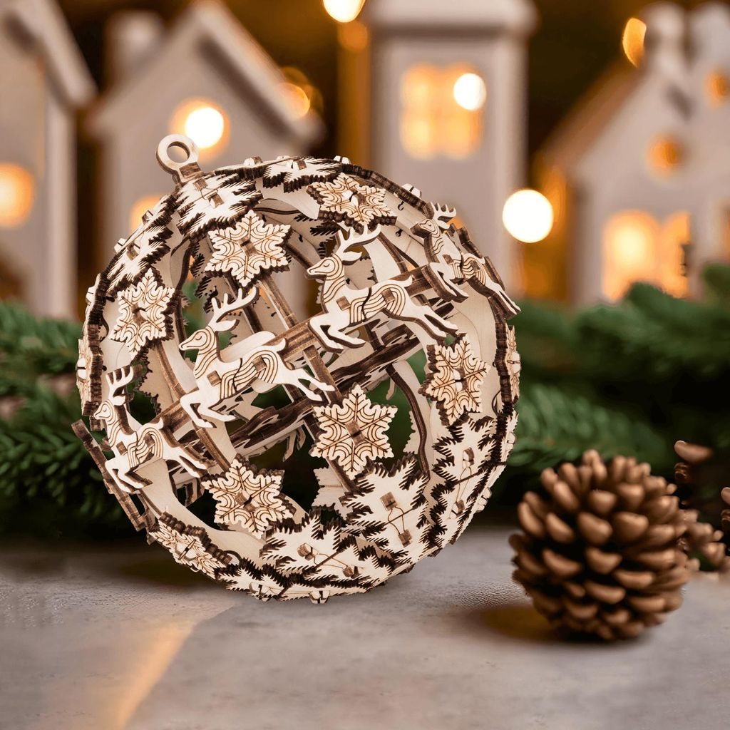 3D-Puzzle, Weihnachtsglobus, EWA, Holz, 109 Teile Produktbild 