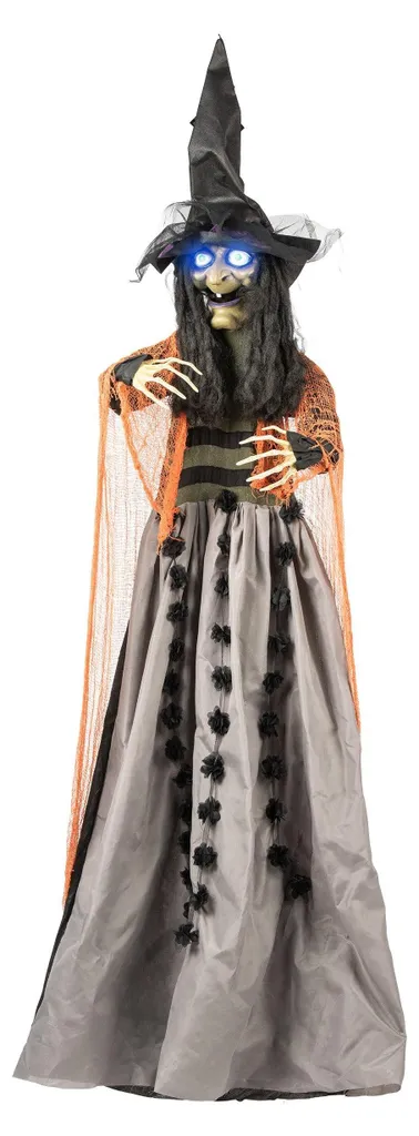 Sorcière Animée 183cm Halloween : Yeux Lumineux et Cris Terrifiants - 3