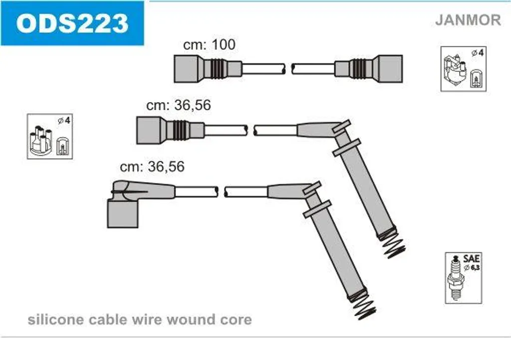 Set Cavi Accensione JANMOR ODS223 Opel Vectra Astra Omega | 90443692