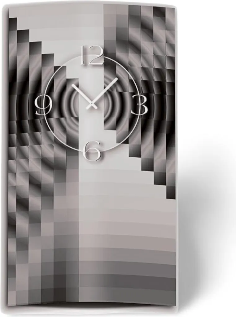 Horloge murale silencieuse grise design moderne 3D sans bruit pour dormir