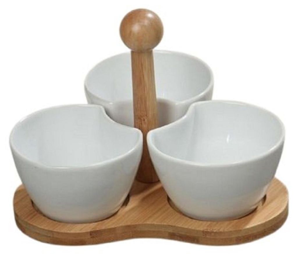 Servierschalen Set 4tlg Porzellan Servierplatte weiß Produktbild 