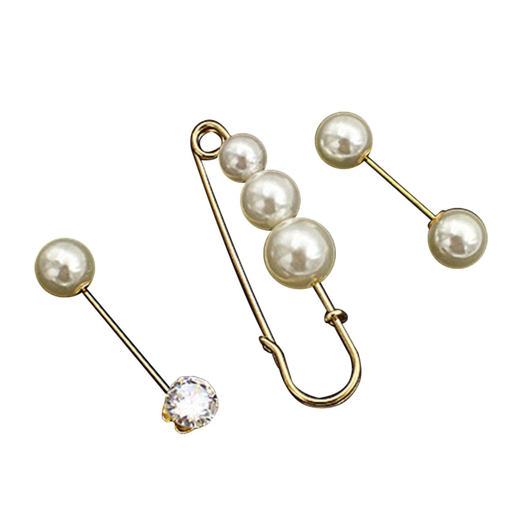 Frauen Faux Perle Zirkonia Brosche Pin Strickjacke Schal Clip Breastpin Schmuck-13#