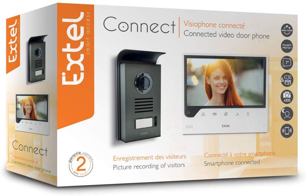 Extel AKTION CONTACT Videosprechanlage Türklingel 2-Draht-Technik 7"-Touchscreen 