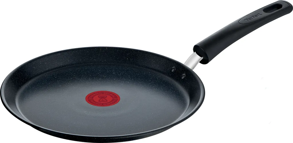 Tefal Padella G2813872 Crepe Black Stone 25 cm Rivestimento Antiaderente Termico Segnale Padella Scambiatore di Calore (G2813872)