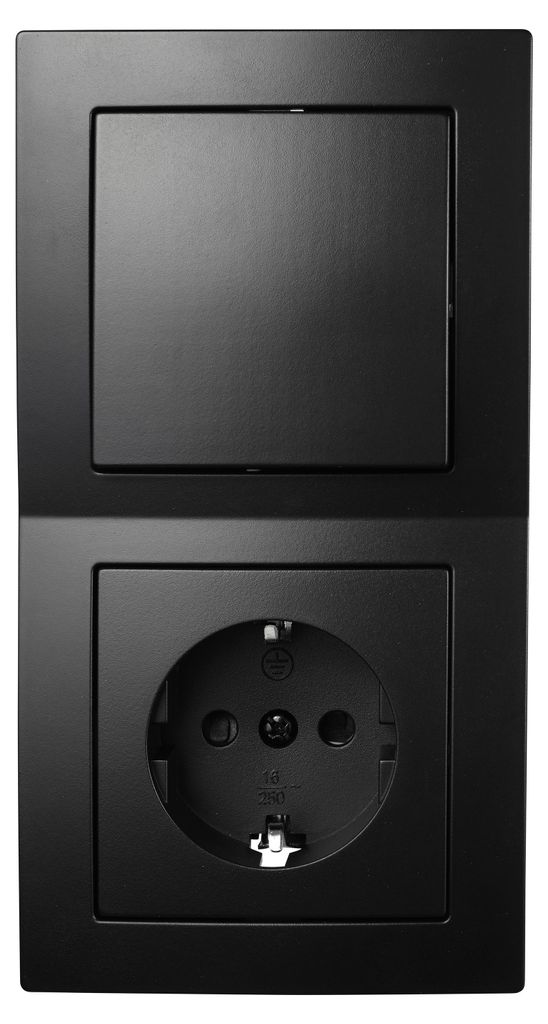 Set interrupteurs et prises McPower Flair porte double noir Image du produit 