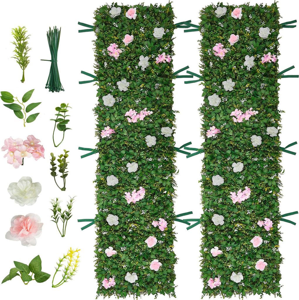 SucceBuy Künstliche Hecke 2,4 m x 61 cm 2 Stk., Produktbild 