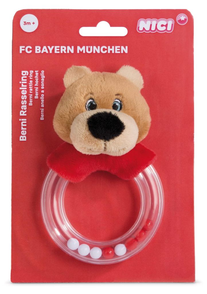 NICI Rasselring FC Bayern Bear Berni 14cm Produktbild 