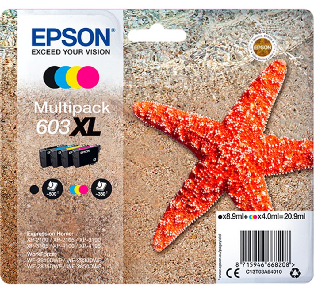 Epson Multipack 4-colours 603XL Ink, Vysoký (XL) výnos, Obrázok produktu 