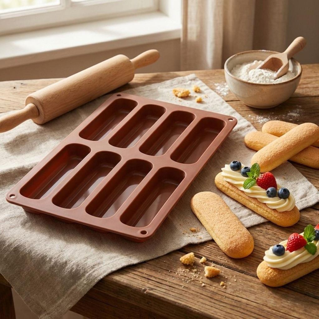 8 Stampi Per Cupcake In Silicone Riutilizzabili – FDA, Adatti A Forno, Microonde E Friggitrice Ad Aria (Arancione)