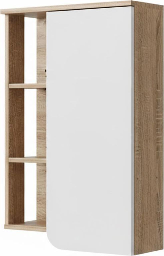 Badschrank Vicco Karen Sonoma/Weiß 50 x 75 cm mit Tür und Produktbild 