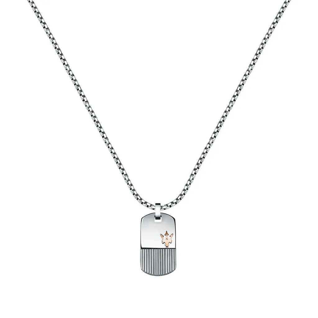 Collier Homme Maserati Acier Inoxydable Durable Ne Noircit Pas Chic