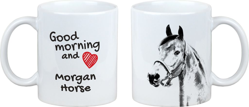 Morgan Pferd - Tasse mit Hund, personalisierte Tasse mit Druck, klassisches Geschenk für jeden von der Marke Art-Dog.