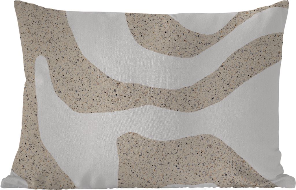 MuchoWow Outdoor Kissen - Abstrakt - Terrazzo - Design - Beige - 50x30 cm - Wetterfest - Lounge Kissen - Sofa kissen - Wohnzimmer Dekoration