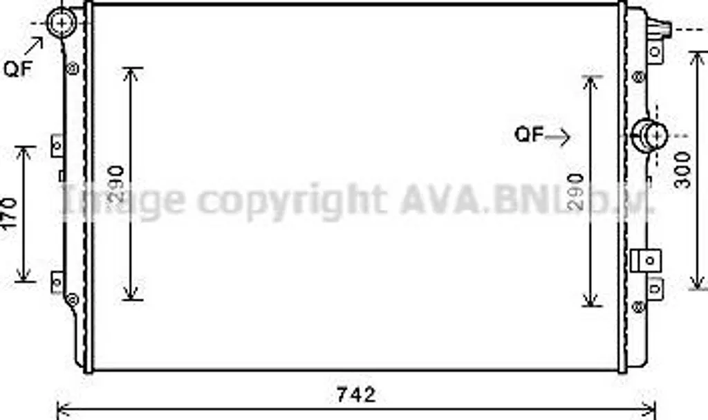 AVA VN2362 Radiateur Moteur OE 5N0121253N pour Alhambra et Tiguan