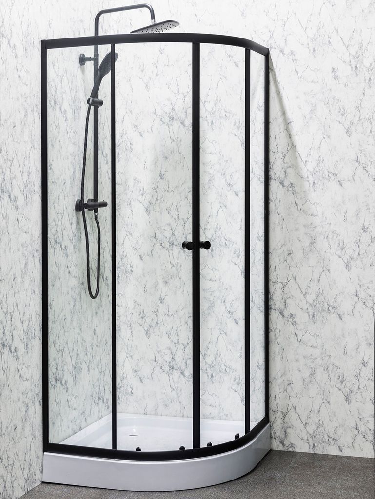 kabina prysznicowa Kerra Leo 90cm BLACK, z brodzikiem, Zdjęcie produktu 