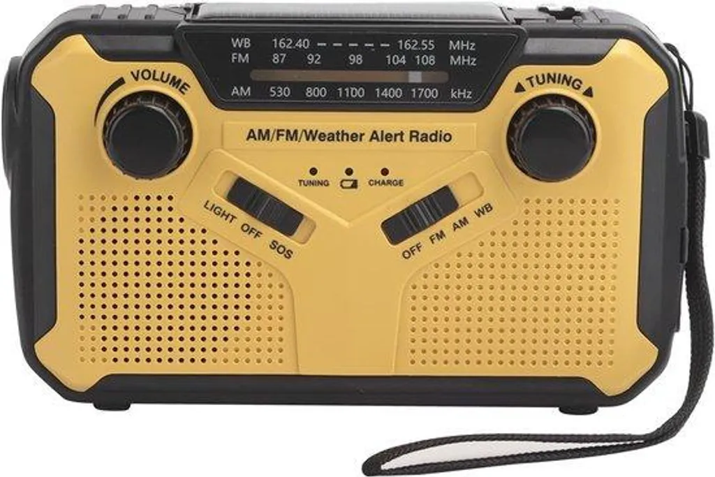 Radio Solaire 2500mAh AM/FM avec Lampe LED et Alerte Météo SOS Intégrée