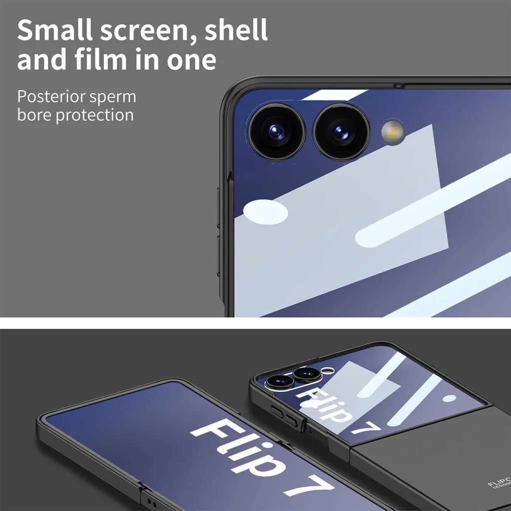 Custodia Samsung Z Flip 7 PC Rigido Argento con Film Protettivo - 3
