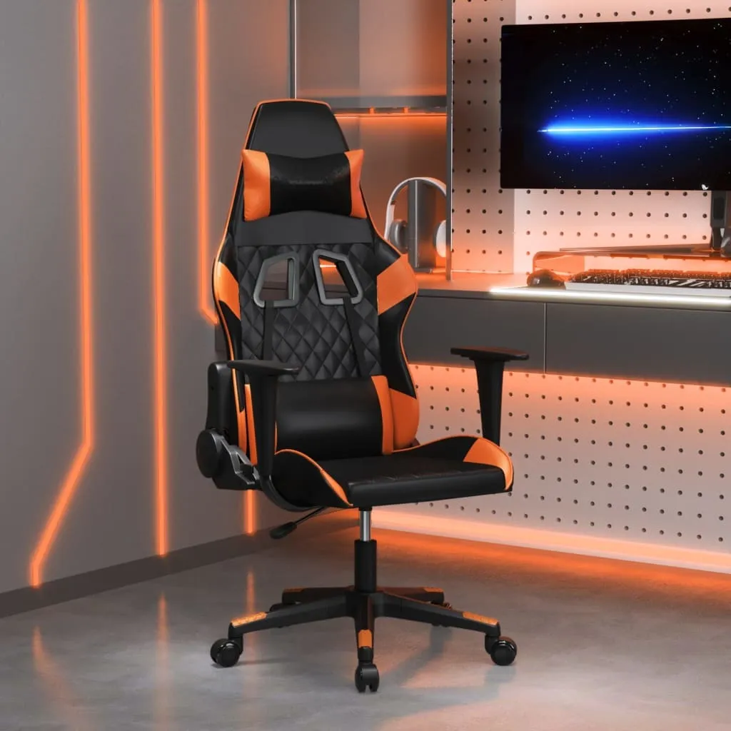 Sedia Gaming Professionale Nera Arancione The Living Store - Eco-Pelle PU