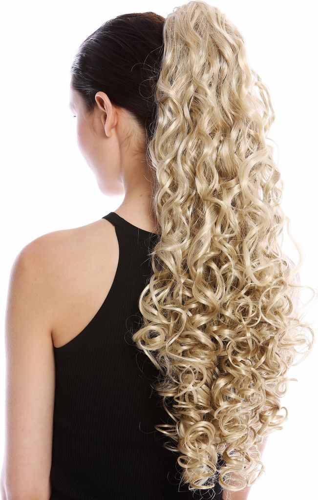 WIG ME UP Zopf Pferdeschwanz Voluminös Gelockt Lang Hellblond MKB-21-V-22TT613