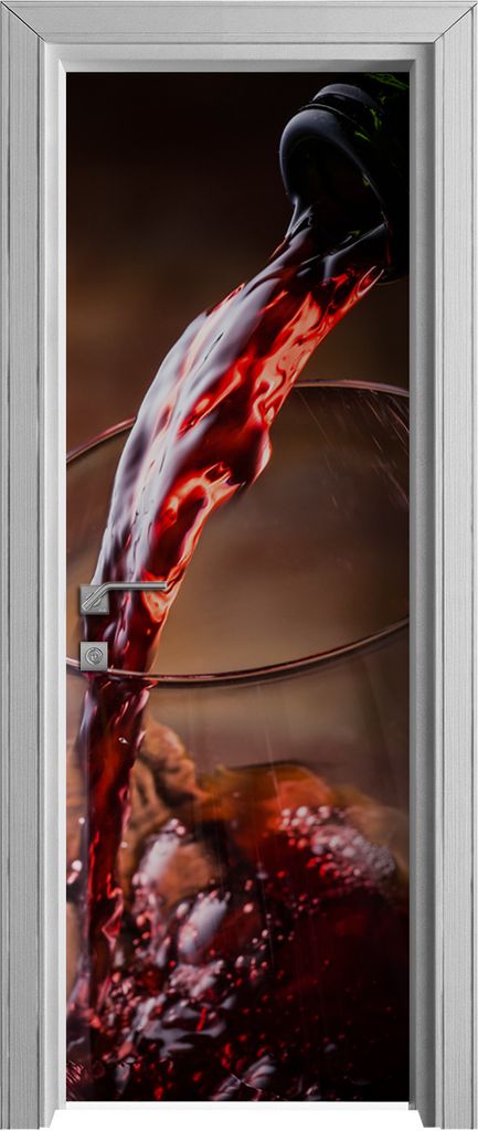 Tür Selbstklebende 70x210 cm Türfolie Türtapete Klebefolie - Wein Glas