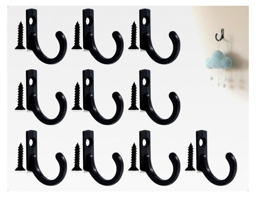 10 Stück Haken, Vintage Wandhaken, Zinklegierung Kleiderhaken, Kleine Schlüsselhaken, Garderobenhaken, Einzelhaken, Huthaken mit Schrauben, für ...