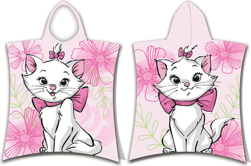 Disney Marie Cat "Pink Flower" kúpacie pončo s kapucňou, Obrázok produktu 