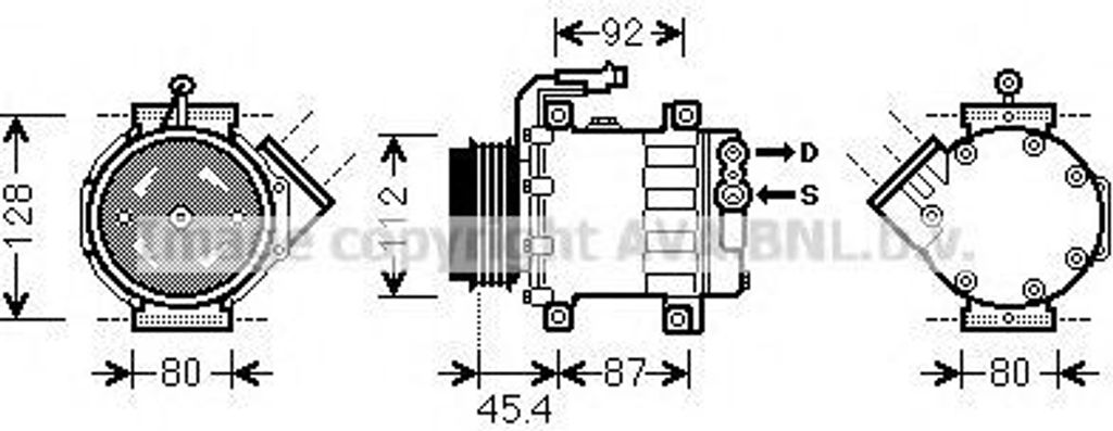 PRASCO FTAK366 SD7V16 Klimaanlage Klimakompressor R134a für FIAT Ducato Kastenwagen (250, 290) Ducato Pritsche / Fahrgestell (250, 290) Ducato Bus