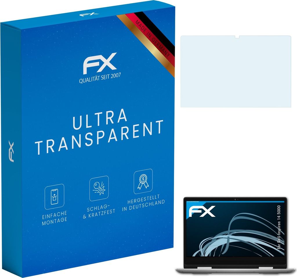 atFoliX FX-Clear 2x Schutzfolie kompatibel mit Dell Inspiron 14 5000 Displayschutzfolie