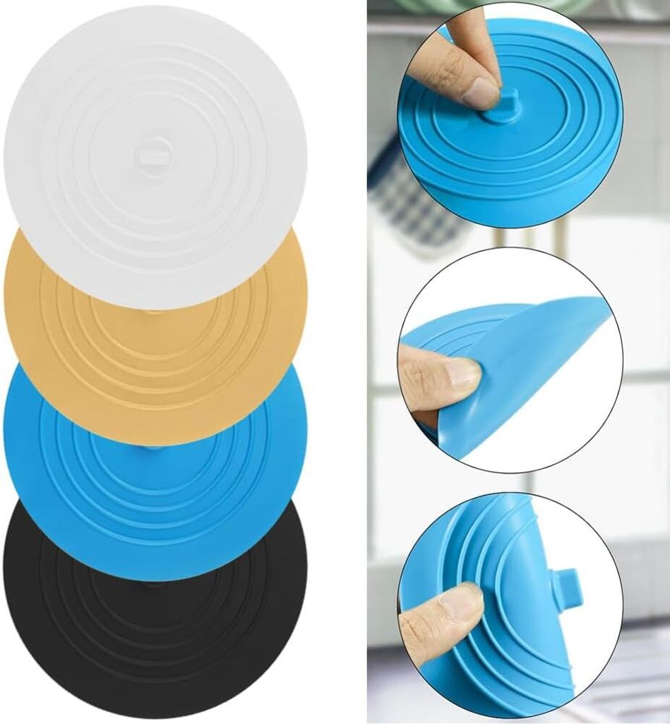6 Stück Universal Silikon Abflussstopfen – Für Waschbecken, Badewanne & Küche, Flexibel & Dicht
