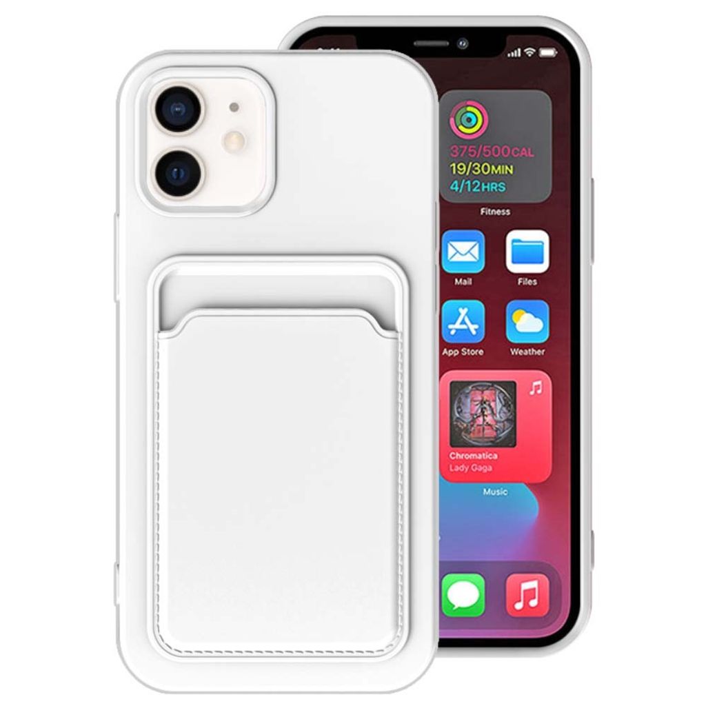 Smartphonica iPhone 11 Silikonhülle mit Kartenhalter - Weiß