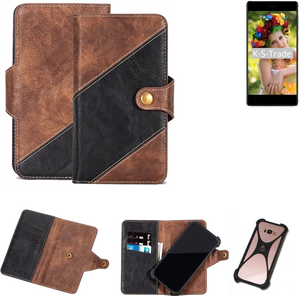 K-S-Trade Handy Hülle Schutz Hülle Schutzhülle Bookstyle Case kompatibel mit Vernee Apollo Handy Cover Hülle Schutztasche 1x