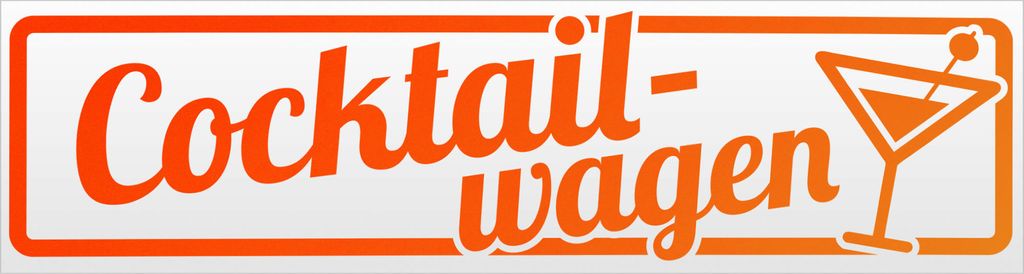 Kiwistar Cocktailwagen mit Glas Magnetschild Schild magnetisch - 30cm Neonorange - Magnetfolie für Auto PKW Kfz