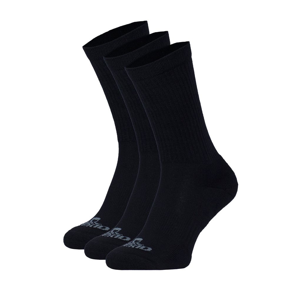 NOMAD 3er Pack Socken Größe 35-38 | Polyester Wandersocken Crew 3er Pack Schwarz | Nahtlos | Damen & Herren | Bequem & Dämpfend