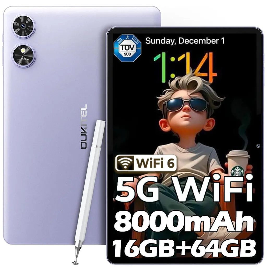 Tablette WiFi 6 OUKITEL OT6 10.1'' avec Widevine L1 et Batterie 8000mAh