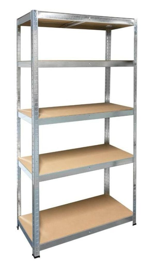 SCHULTE Regalwelt Schwerlastregal mit 5 MDF-Böden, 180x90x40 cm (HxBxT), 175 Kg Traglast pro Boden, verzinkt