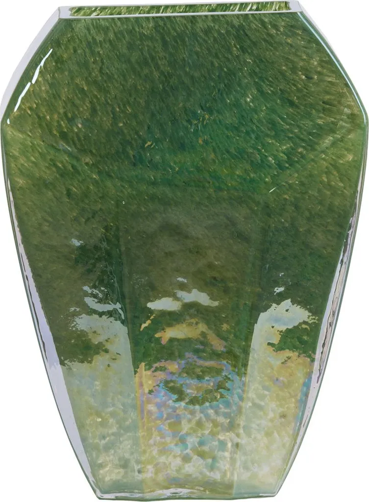 Vase en verre pour centre de table salon VIONNA vert foncé 33,5 cm