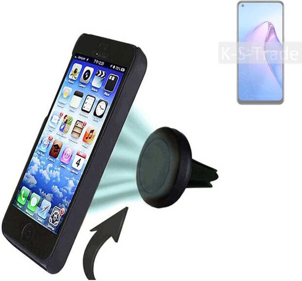 K-S-Trade Kompatibel mit Oppo Reno8 4G Auto Handy Halterung KFZ Halter Lüftungsgitterhalterung Air Vent mount Smartphone Halter